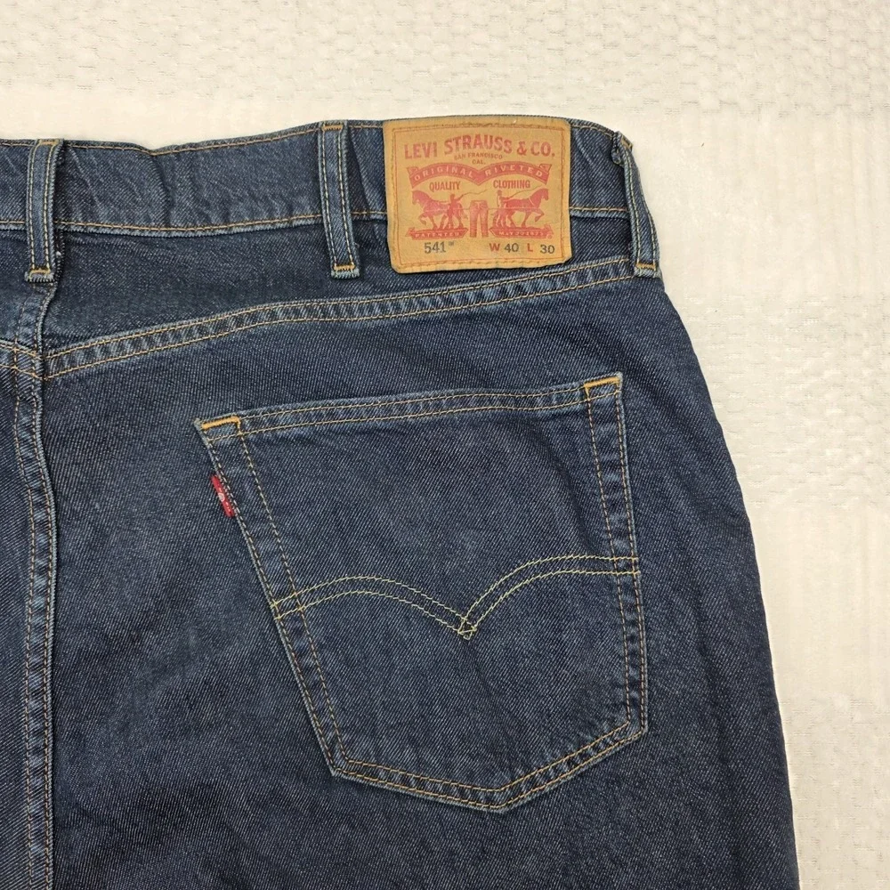 Levis 541 Athletic Fit Jeans Mens 40x30 High Rise Comfort Stretch Medium Wash